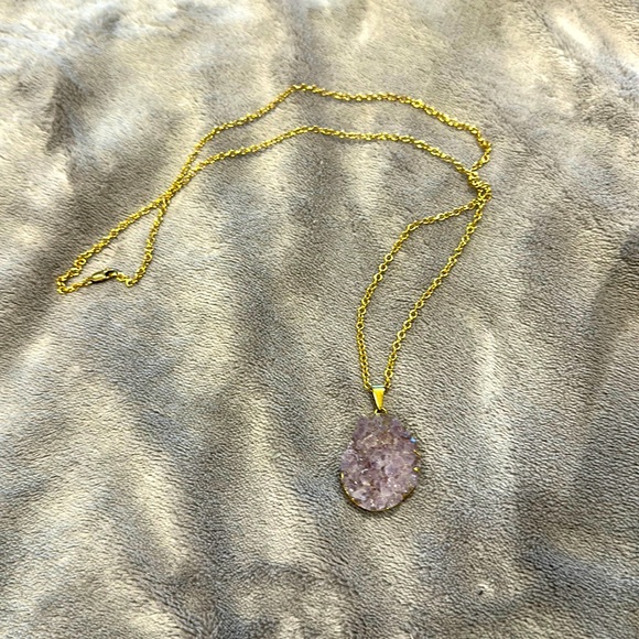 Jewelry - Gold plated purple agate necklace